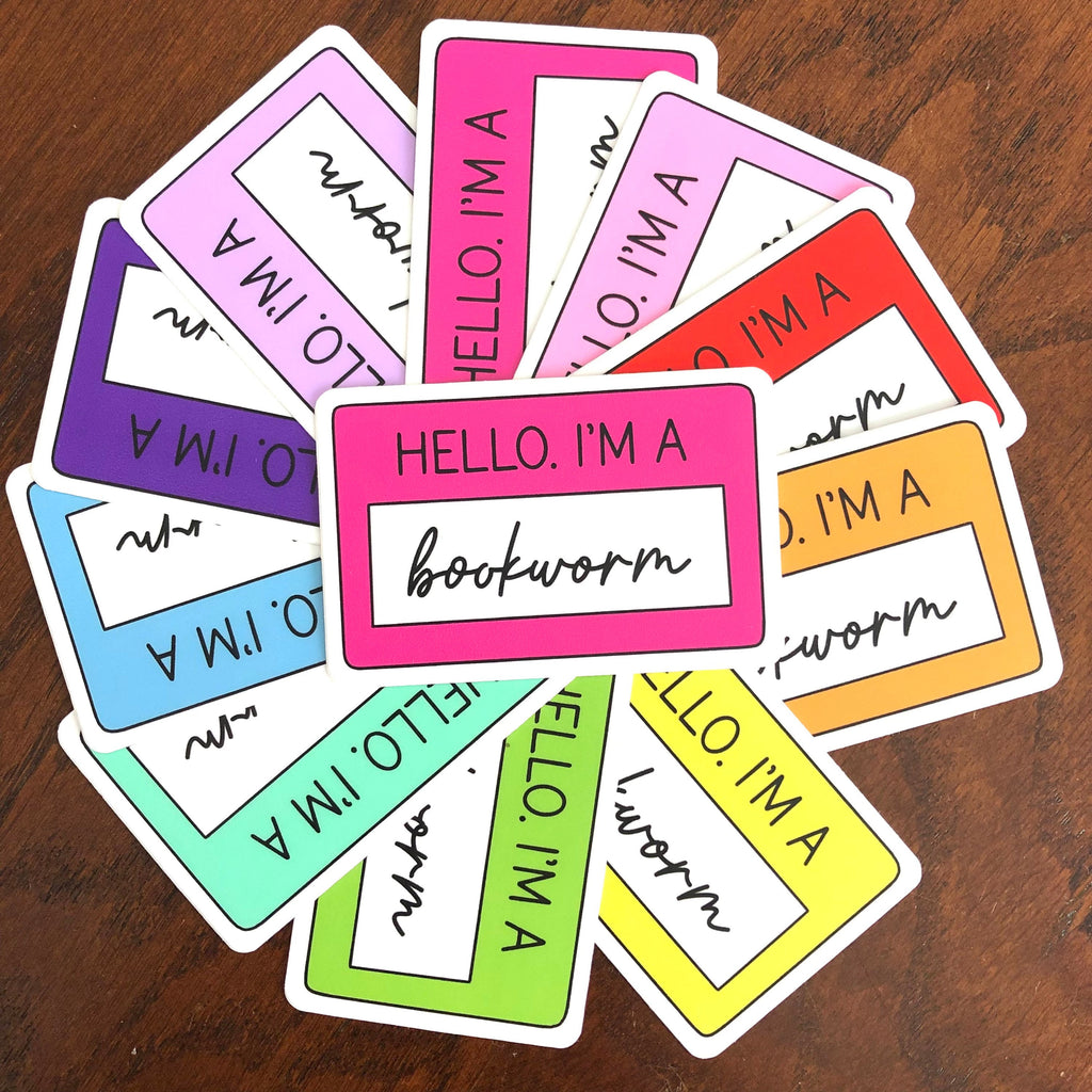 Hello I'm a Bookworm Vinyl Sticker